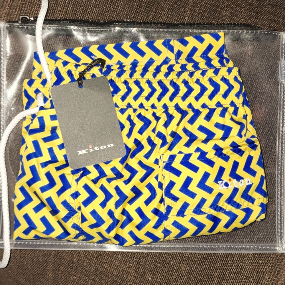 Kiton Men's Drawstring Swim Trunks